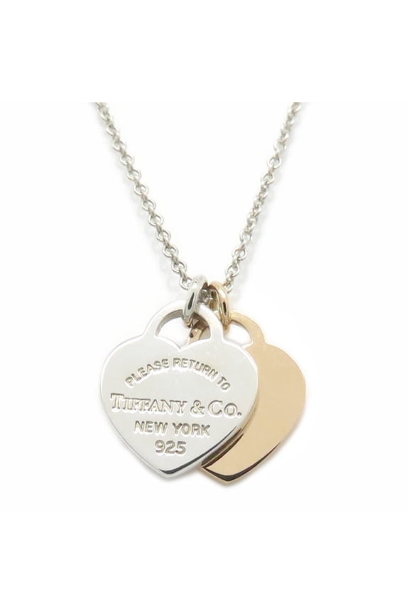 Pre-Owned TIFFANY & Co. Return to Tiffany Double Heart Tag Necklace in SV925 and 18K... (Good)