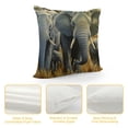 thumbnail image 4 of Shangniulu Elephant Pillow Case,African Elephants Short Plush Cushion Cover Square Standard Home Decorative for Men/Women Gray Yellow, 4 of 5