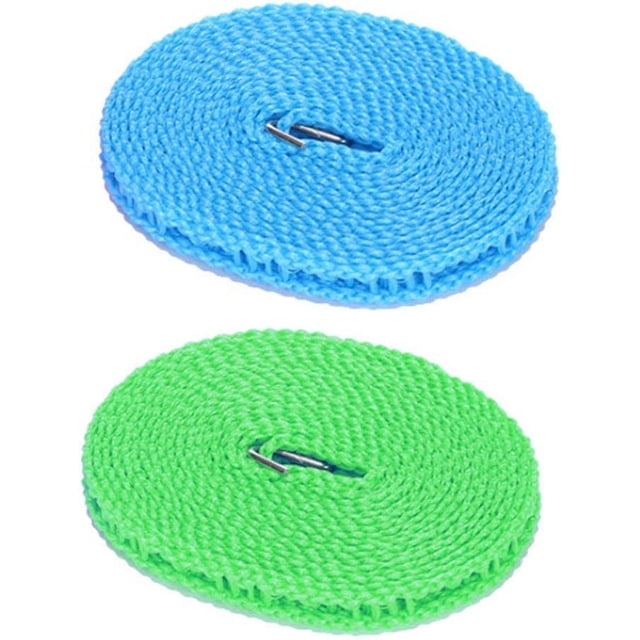 Juego de 2 tendederos (azul, verde, 5 m)