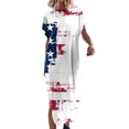 thumbnail image 1 of SMihono Robe Maxi Bohème d'Été pour Femmes Grande Taille Robe Maxi pour Femmes Plage Vacances Décontractée Ample Longue Robe Manches Courtes Robes d'Été avec Fente Robe Évasée de Plage, 1 of 4