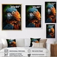 thumbnail image 4 of Designart "Vibrant Portrait of a Parrot I" Animals Floater Framed Canvas Wall Art, 4 of 7