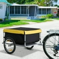 thumbnail image 5 of Barara King Bicycle Cargo Trailer, Two-Wheel Bike Luggage Wagon Trailer with Removable Cover, Fits 20" - 26" Bicycle Wheels, Yellow, 5 of 11