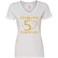 thumbnail image 3 of Inktastic 50th Wedding Anniversary 50 Years Women's V-Neck T-Shirt, 3 of 5