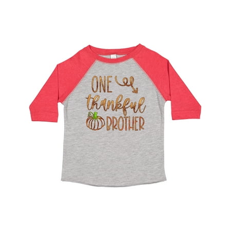 

Inktastic One Thankful Brother Thanksgiving Design with Pumpkin Gift Toddler Boy Girl T-Shirt
