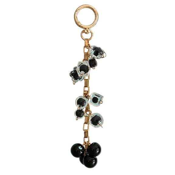 Ciwanning Trendy Colorful Resin Bead Keyring Beaded Pendant Keychain Handmade Key Holder Stylish Accessories for Bags and Keys