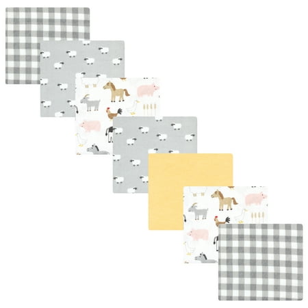 Luvable Friends Hudson Baby Flannel Receiving Blankets 7pk, Pastoral Farm