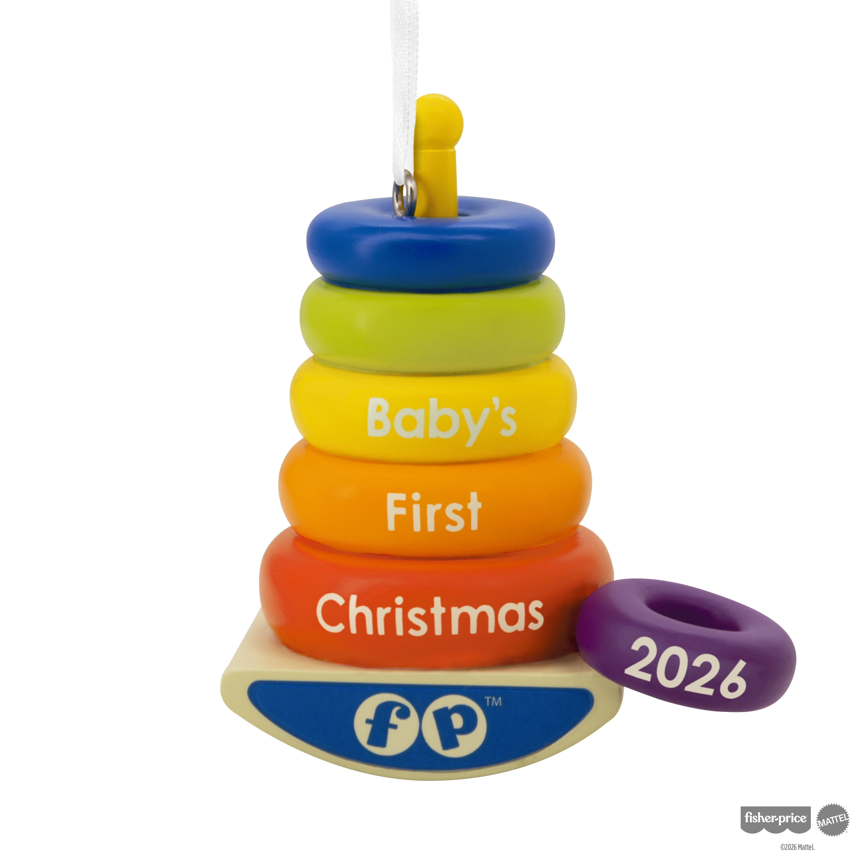Hallmark Ornament (Fisher-Price Rock-A-Stack Baby's 1st Christmas), 1 Count
