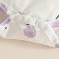 thumbnail image 7 of CAICJ98 Baby Girl Summer Clothes Suspender Jumpsuit Newborn Short Sleeve Ruffled Romper + Cute Cartoon Pants + Headband Outfits Set (Purple,12-18 Months), 7 of 7