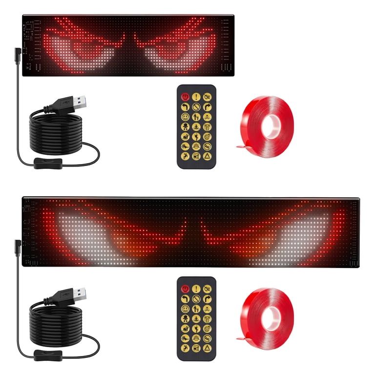 Moclever 2Pack 16x96 LED Matrix Panel for Car, Ultra-thin