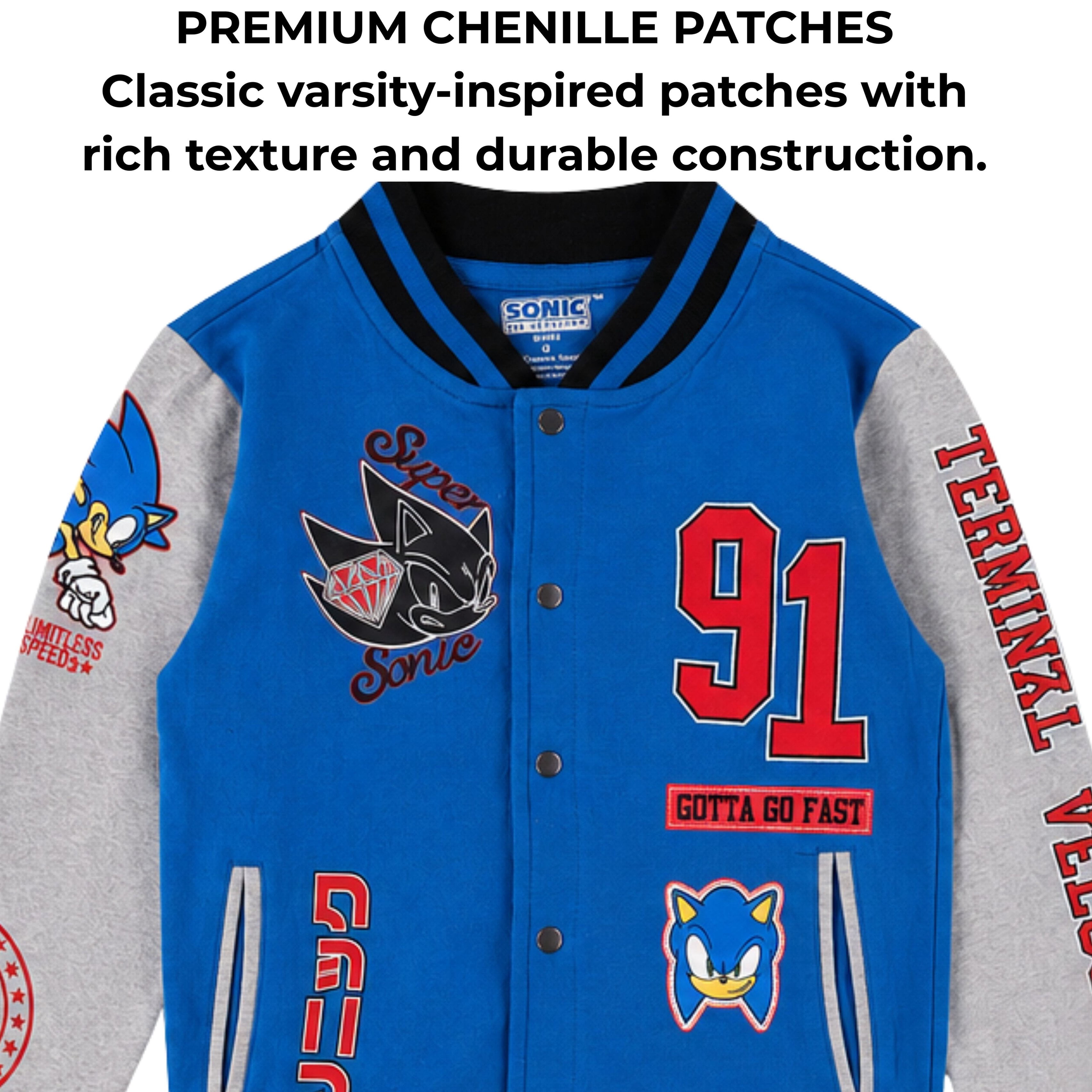 Sonic the Hedgehog Boys Varsity Jacket and Graphic T-Shirt Set, 2-Piece, Sizes 4-20