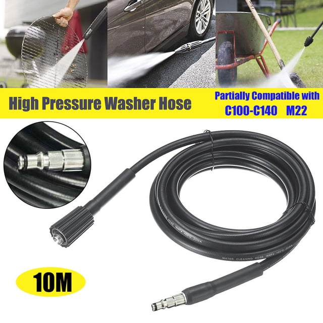 Graflsoa High-Pressure M22 Washer Hose 10m - Durable, Freeze & Heat Resistant, Compatible with Nilfisk C100-C140 Models