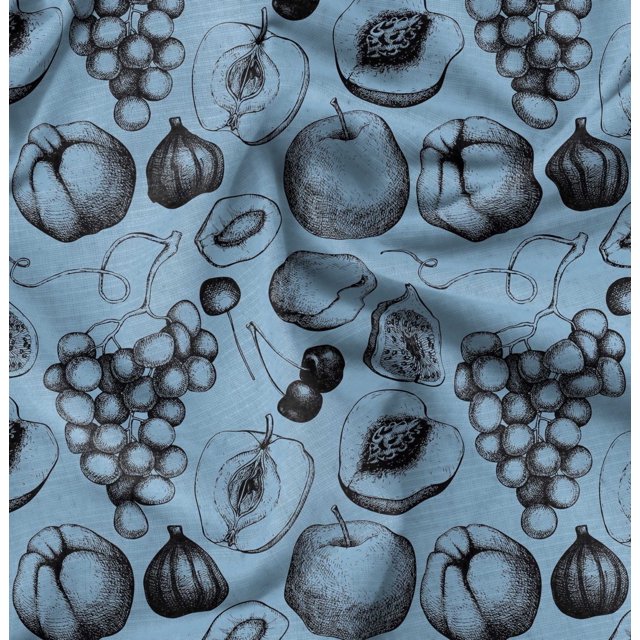 Soimoi polyester Crepe Fabric Mix Fruits Printed Fabric 1 Yard 42 Inch Wide