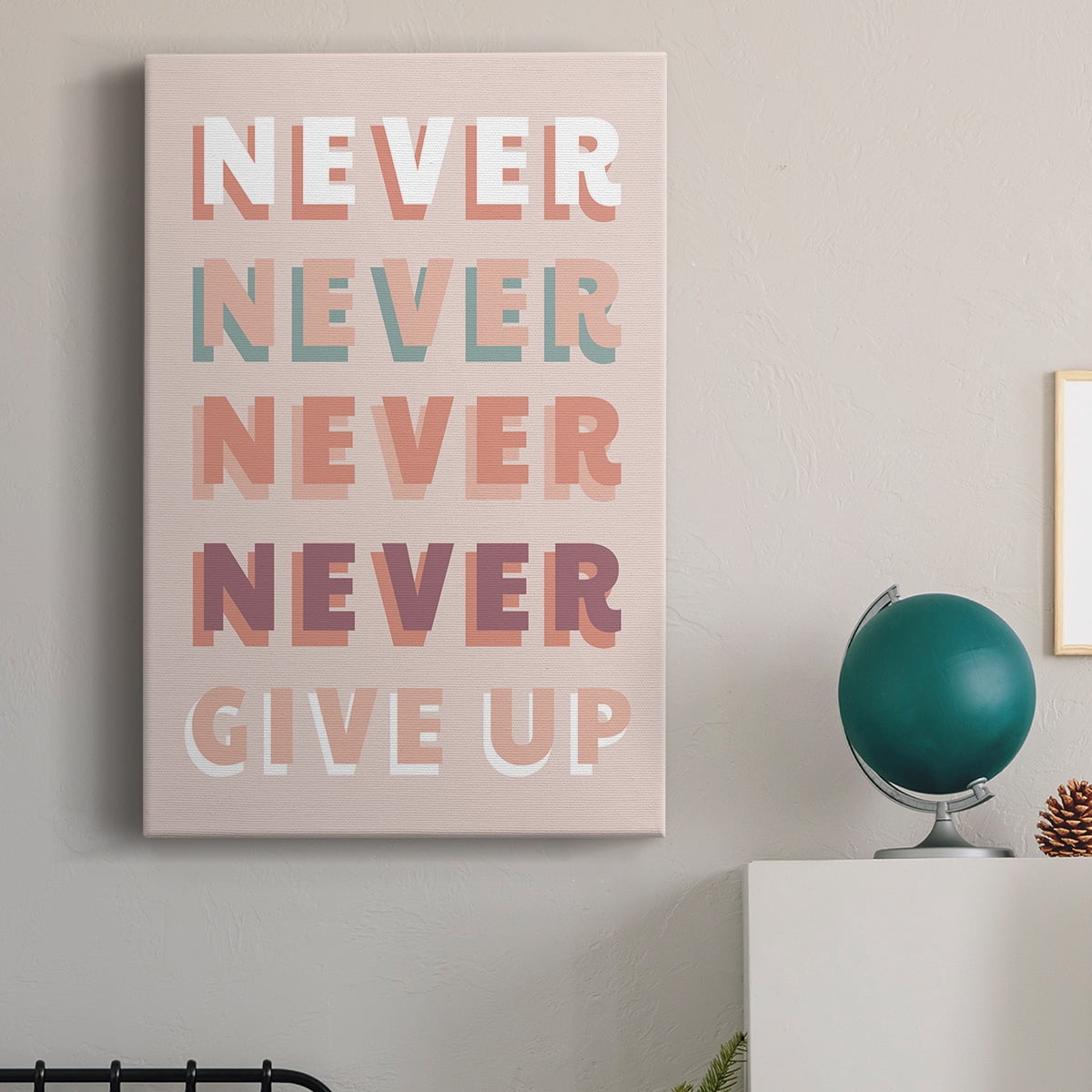 Never Give Up Premium Gallery Wrapped Canvas - Ready to Hang