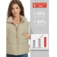 thumbnail image 5 of Women's Cropped Puffer Vest Stand Collar Lightweight Sleeveless Crop Padded Vest Zip Up Gilet Coat, 5 of 7