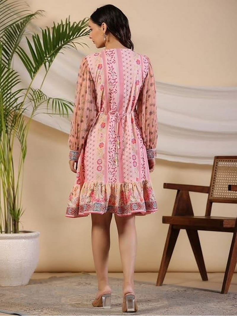 white christmas dresses Pure Cotton Printed Fit and Flare Midi Dress main image 1