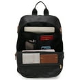 thumbnail image 3 of ELLE Luxe Journey 18L Twill and Vegan Leather Backpack | Black, 3 of 8