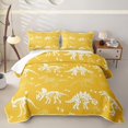 thumbnail image 2 of Homewish Cartoon Dinosaur Print Quilt Full for Kids, Orange White Full Bedspread Sets, 3-Piece, 1 Comforter and 2 Pillowcases, 2 of 7