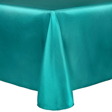 

Ultimate Textile Reversible Shantung Satin - Majestic 72 x 120-Inch Oval Tablecloth Caribbean Blue