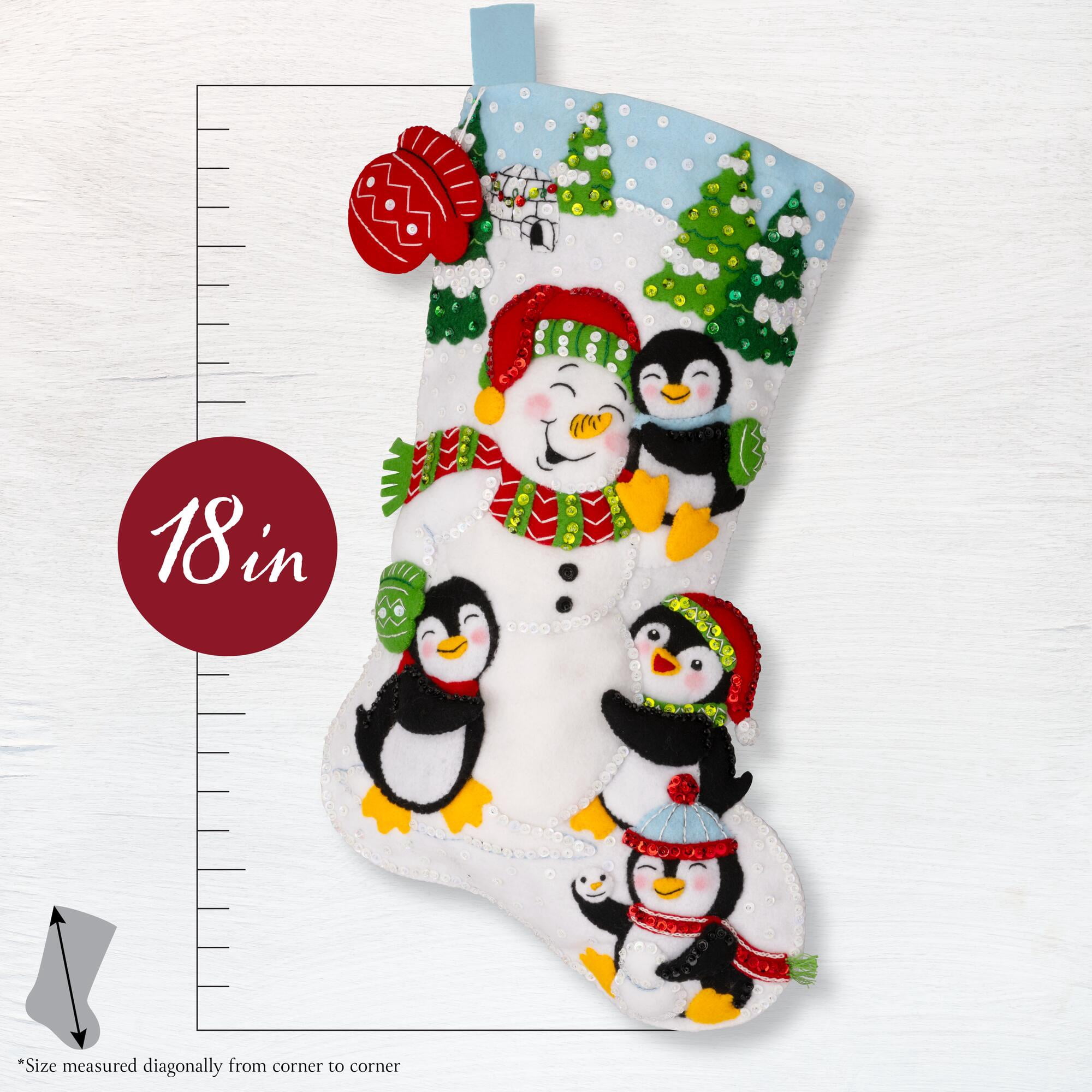 Bucilla Snowy Snuggles 18 in Multicolor Felt Stocking Kit