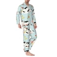 thumbnail image 2 of Picia Cute Cows Pattern Men’s Long-Sleeve Sleepwear Set - Soft 2-Piece Loungewear with Pockets, Comfy PJs for Relaxing Nights-Large, 2 of 7