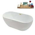 thumbnail image 3 of 62" Streamline N142GLD Soaking Freestanding Tub and Tray With Internal Drain in Polished Gold, 3 of 9