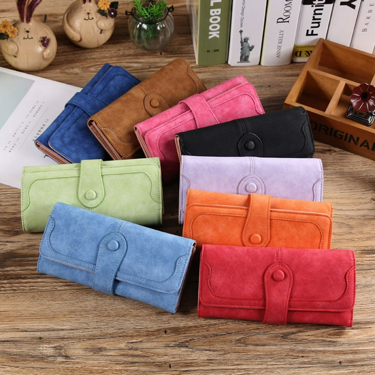 Men's Wallet Vintage Pu Leather Frosted Long Wallets Coin Pocket