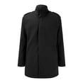 thumbnail image 2 of ManxiVoo Winter Coats for Men Winter Warm Solid Pocket Woolen Coat Men's Thick Coat Men's Mid Length Jackets for Men Black M, 2 of 4
