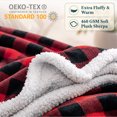 thumbnail image 4 of PAVILIA Twin Checkered Sherpa Blanket Couch Sofa Bed, Red Black,60x80, 4 of 8