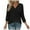 Black, variant on Womens 3/4 Sleeve Tops Plus Size V Neck Cotton Solid Color Shirt Fashion Casual Loose Fit Soft Blouses Tshirt (Pink 2XL)