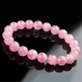 thumbnail image 3 of LiZiFang 12mm Pink Natural Rose Quartz Crystal Round Bead Stretch Bracelet, 3 of 3