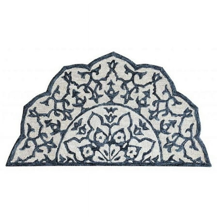 2 x 4 ft. Navy & White Decorative Hearth Rug