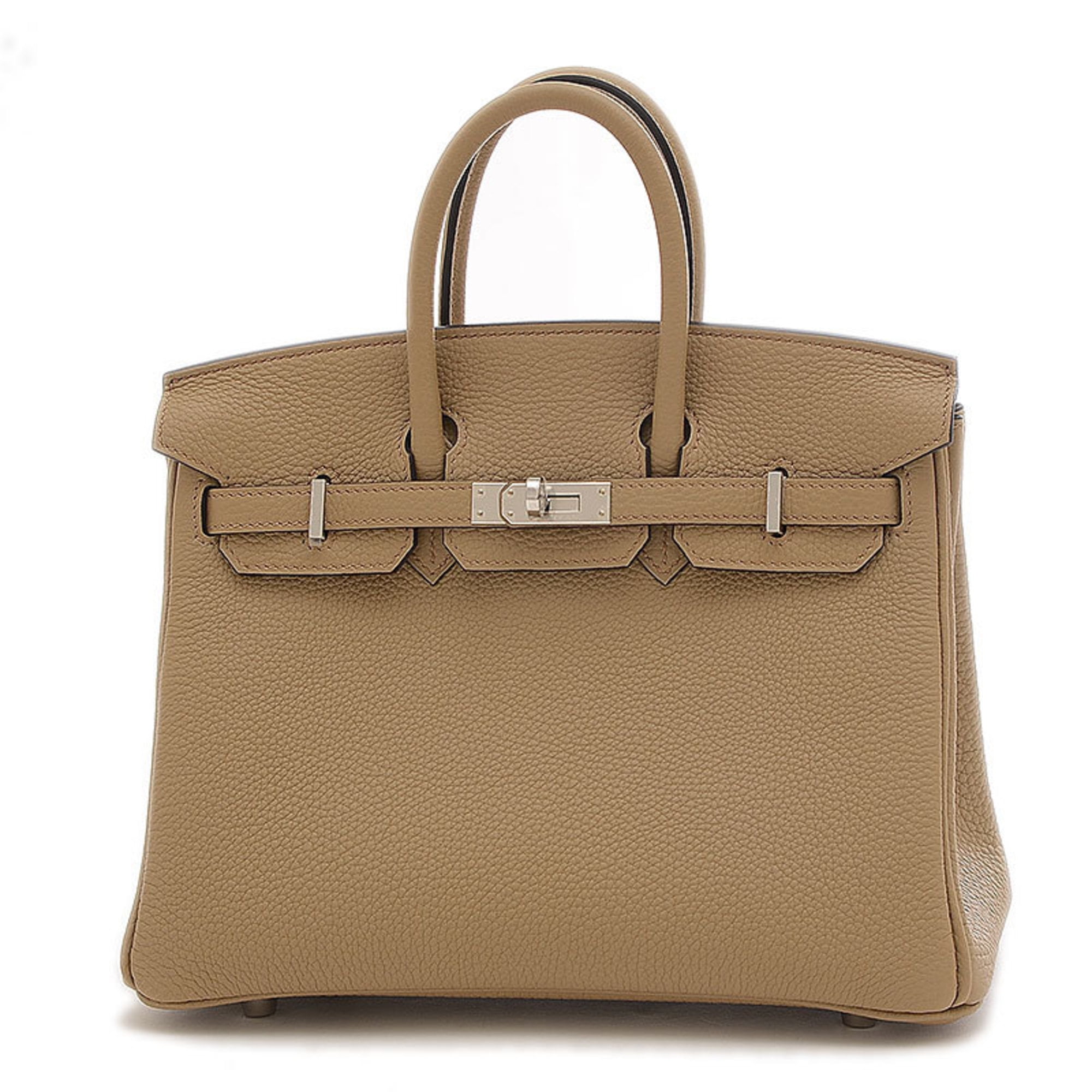 Pre Owned Hermes Birkin 25 Handbag Togo Beige Marfa W Engraved Like New Walmart