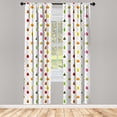 thumbnail image 4 of Ambesonne Autumn Window Curtains, Colorful Leaves Dashes Art, Each 28" W x 63" L, Orange Olive Green and White, 4 of 4