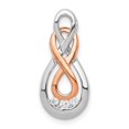 thumbnail image 1 of Diamond2Deal 14K Two-tone Gold Diamond Double Infinity Chain Slide Pendant for Women, 1 of 4