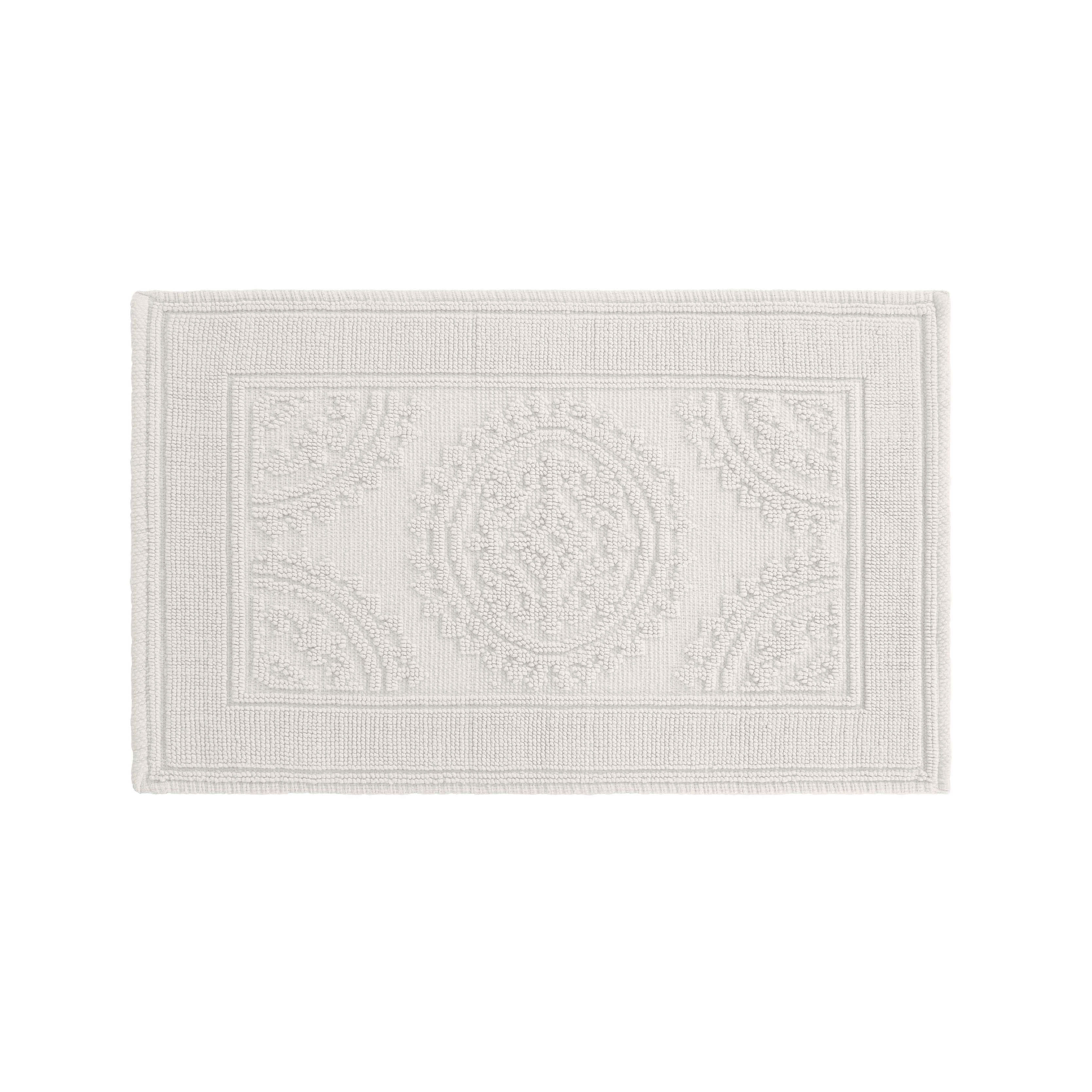 White, Medallion, 21x34 in Bath Rug, Jean Pierre