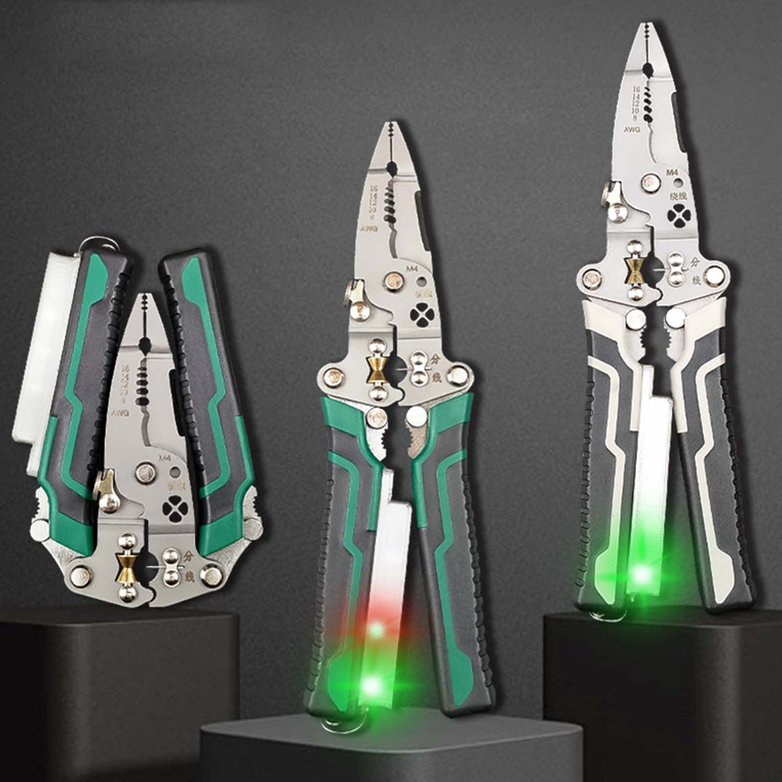 Professional 8-in-1 Wire Stripper & Crimper - 2025 New Foldable Electrical Tool for Cutting, Stripping, Twisting Wires - Compact Electrician Pliers with Cable Cutter