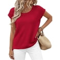 thumbnail image 3 of BTFBM Sweater Vest Women Spring Summer Cap Sleeve Crew Neck Casual Loose Business Tops Western Vacation Outfits, 3 of 7