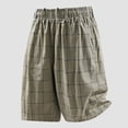 thumbnail image 5 of successthop Mens Cargo Shorts Big and Tall Knee Length Shorts Drawstring Elastic Bottoms Plaid Clothes with Pockets 2XL, 5 of 9