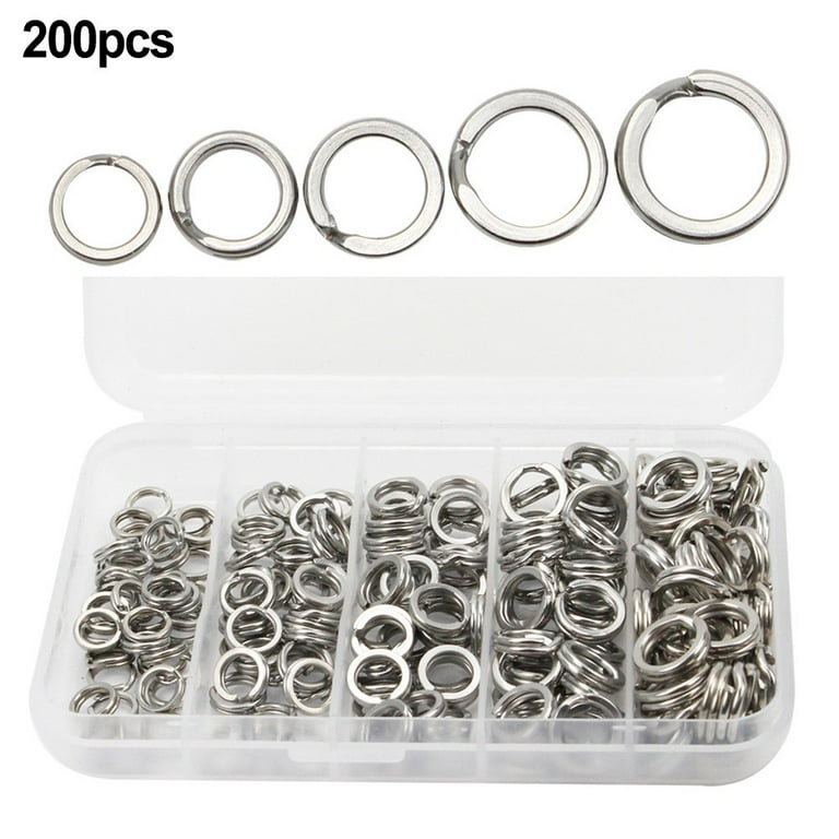 200x Stainless Steel Split Ring Fishing Tackle Ring For Blank Lures  Crankbait 