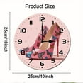 thumbnail image 2 of ZXCXRQFa High Heel Shoes Butterfly Vintage Silent Non Ticking Round Wood Wall Clocks Battery Operated Easy to Read 10 Inch Decorative Home Decor for Living Room,Bedroom,Kids Room, 2 of 7