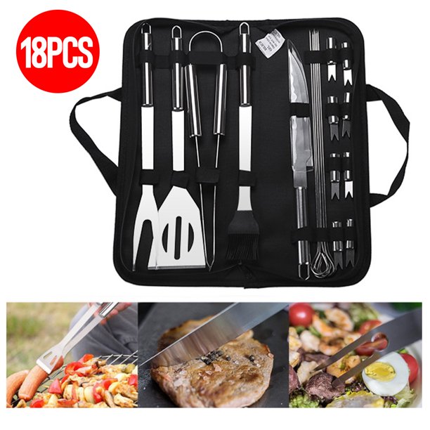 18Pcs Stainless Steel Grill BBQ Tools Kit Set Barbecue Grilling Utensil