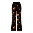 thumbnail image 5 of TTUHYWXI Womens Halloween Pajama Pants Cute Halloween Printed Wide Leg Pj Pants Loose Fit Sleepwear Baggy Drawstring Bottoms (Black, XL), 5 of 6