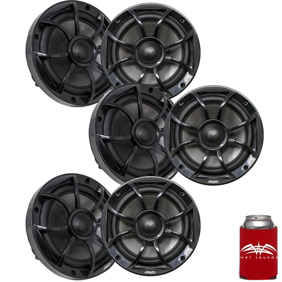 Wet Sounds - Three Pairs Of RECON 6-BG Recon Series 6.5" Coaxial speakers With Black XS Grilles And Cones