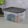 thumbnail image 4 of Sterilite 72 L Bac à loquets, bac de rangement en plastique transparent durable avec couvercle, gris foncé, 6 Pk, 4 of 9