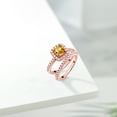 thumbnail image 4 of Gem Stone King 18K Rose Gold Plated Silver Wedding Engagement Ring Band Bridal Cushion Citrine Moissanite (1.45 Cttw), 4 of 6