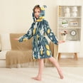 thumbnail image 4 of FORMRS Niños Bathrobe Unisex Hooded Robe Soft Plush Pajamas Sleepwear, Size 10-12T, Floral Lemon, 4 of 7