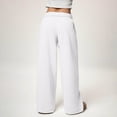 thumbnail image 4 of Women's Wide Leg Sweatpants Thick Thermal Drawstring Pants Side Pockets, Elastic Waist, Solid Color, High Waisted Baggy Pants, Straight Leg Trousers, For Daily Wear, Streetwear, 4 of 9