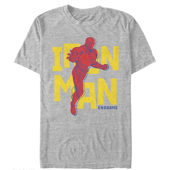 Men's Marvel Avengers: Endgame Iron Man Pop Art  Graphic Tee Athletic Heather Large