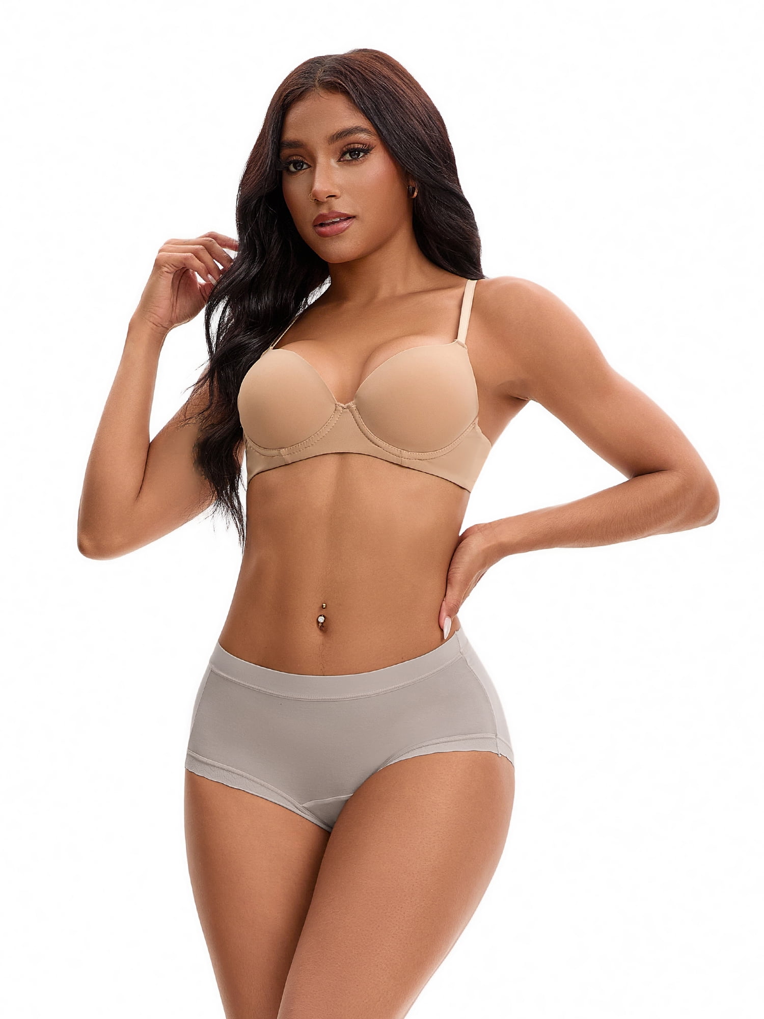 Unique Bargains High Rise Full Coverage Soft Briefs M Light Purple