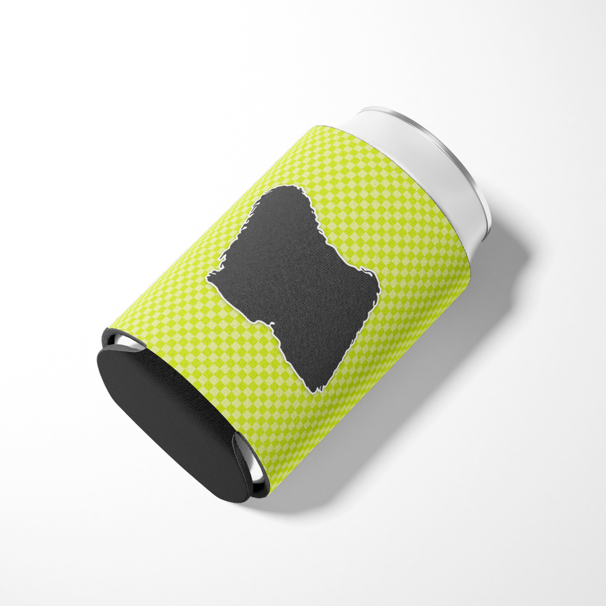 Puli Checkerboard Green Can or Bottle Hugger